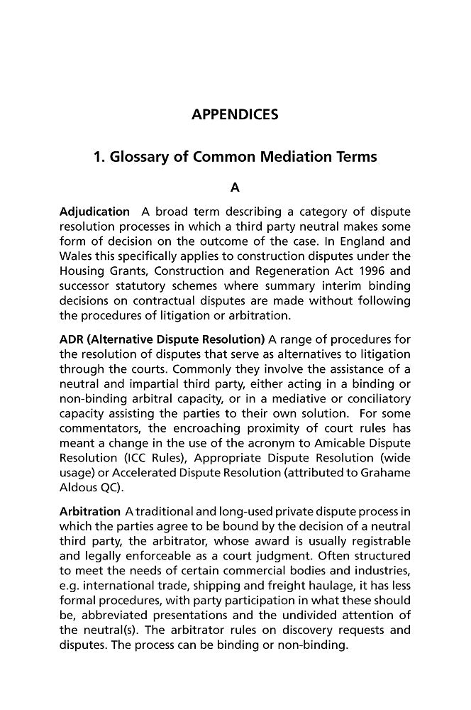 LU010: A Glossary of Mediation Terms for Lay Users