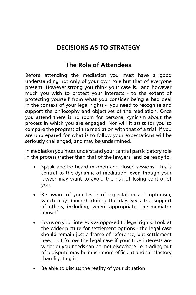 LU005: Lay Guide: Last Preparations before Mediation - Strategy, Getting Ready and Checklist