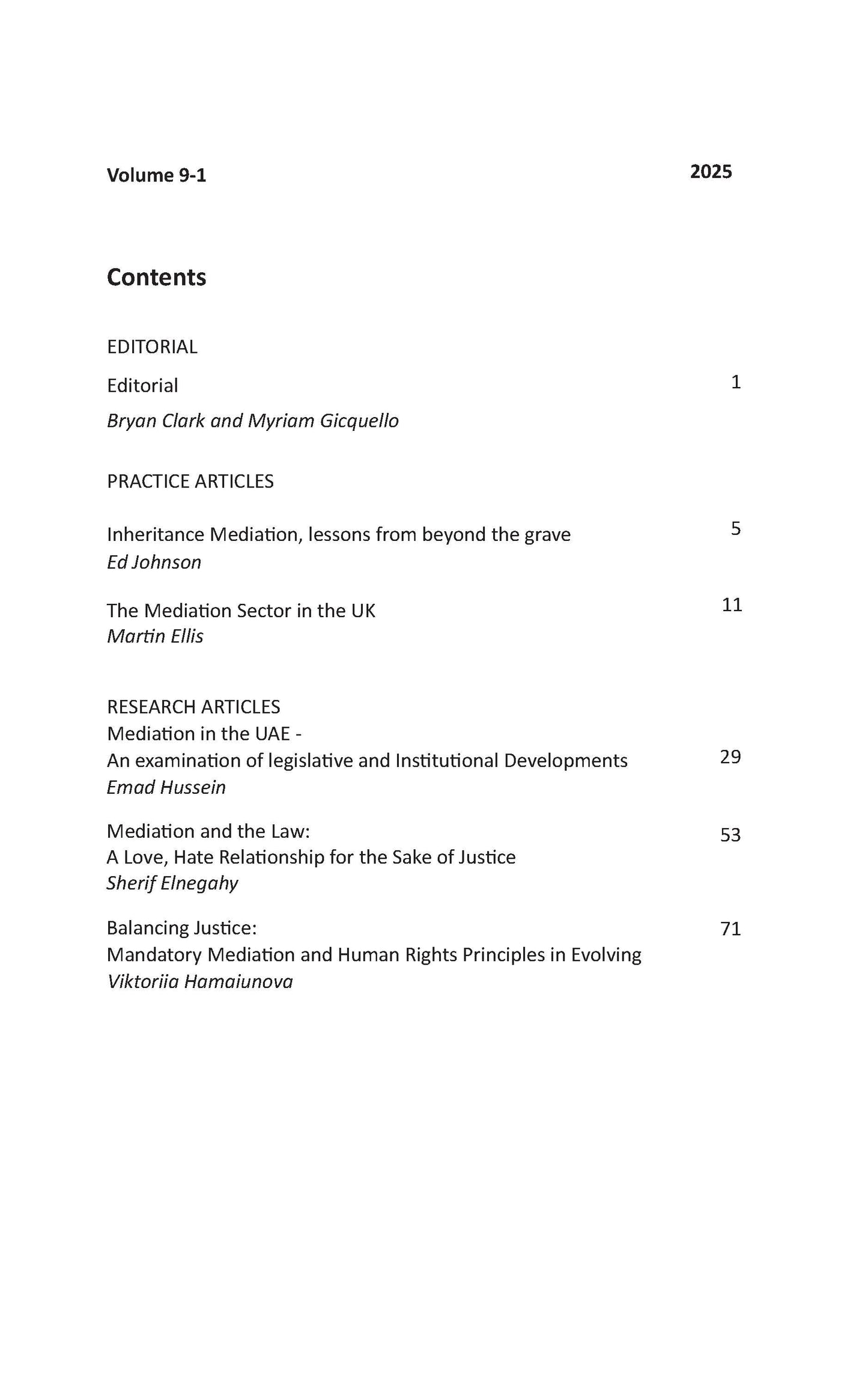Mediation Theory and Practice, Journal of